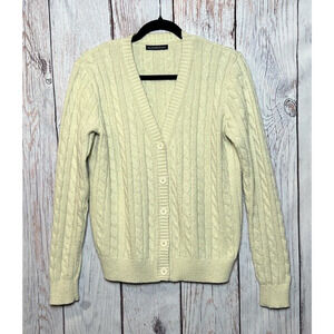 Brandy Melville Women's Wool Cable Cute Sweater Cardigan Beige Size M